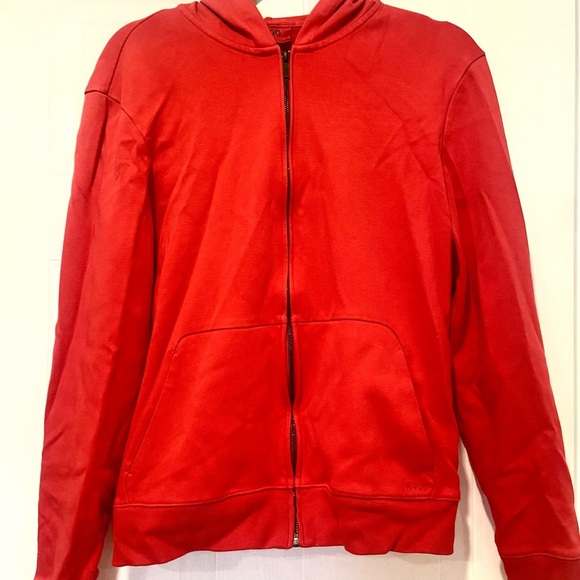 Hugo Boss Men’s Red Zip-Up Hoodie – Size Small - Picture 1 of 4